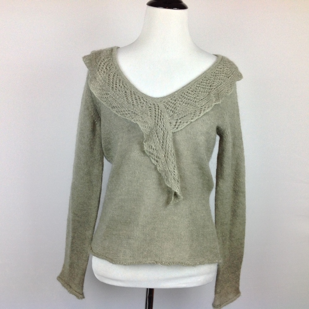 Armand Ventilo Sweater Womens Small Beige Crochet